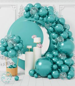 Parti Dekorasyonu 82pcs Chrome Metalik Yeşil Konfeti Lateks Balonlar Çelenk Kemer Kiti Doğum Günü Bebek Duş