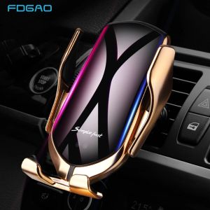 Chargers DCAE Automatic Clamping 10W Wireless Car Charger For iPhone XS XR X 8 11 12 13 14 Samsung S22 S21 S20 Fast Charging Phone Holder