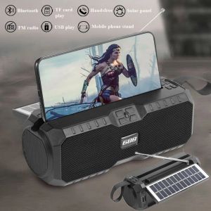 Radio tragbarer FM Radio Notfall Solar Lades Radiosempfänger Abnehmbarer Akku Wireless Bluetooth Music Player Support Handsfree