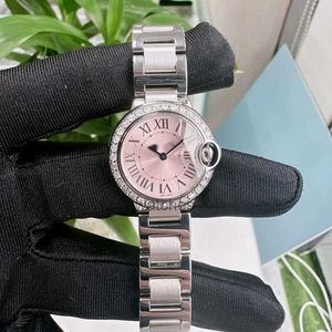 Comporre orologi automatici funzionanti Carter Prezzo di acquisto diretto Blu Serie Blue Watch Quart Piccola Polvera Piatto Womens Diamond posteriori da 28 mm