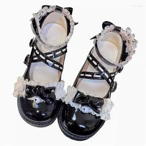 Dress Shoes Mary Jane Sweet Girl Female Kawaii Tea Party Japanese Cute Anime Lolita Harujuku Patent Leather Low Heel