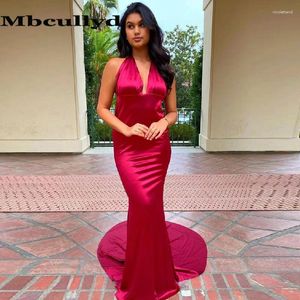 Sukienki imprezowe MBCULLYD Red Mermaid Prom 2024 Hurtowa sukienka wieczorowa dla kobiet Formalne długie zamiatanie Train Vestidos de Fiesta noche