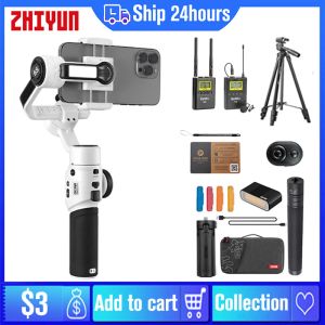 Microfones Zhiyun Smooth 5s Smooth 5 3Axis Handheld Gimbal för iPhone Samsung Oppo Xiaomi Realme Huawie Vivo OnePlus för YouTube Vlog