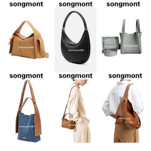 Songmont Bag Bucket Luna Designer Undermail Hobo ombro Luxo Luxo Garas Grandes Totas Half Lua Pursa de Couro Mini Clutch Shopping Crossbody Song Song Handbag Fashion