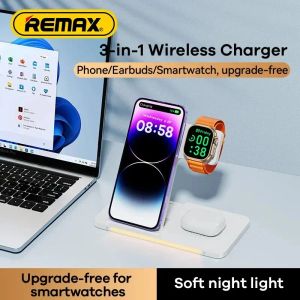 Chargers Remax Wireless Charger 22W Fast Charging Foldable Magnetic for Apple Watch iPhone 14 13 12 Pro Max 3 in 1 Dock Station RPW70