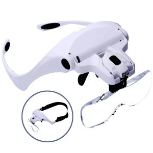 Sensori Microblading Goggle ingrandimento della fascia per la testa di ingrandimento degli occhiali LED LED LIGHT permanente Goggles di ingrandimento e lenti set da 5 set