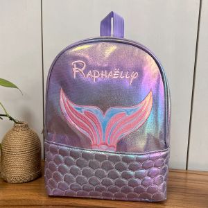 Bags Personalized Mermaid Embroidered Backpack Back to School Children Toddler Twin Bag Large Capacity Girl leisure Travel Backpack