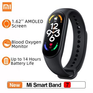 Armbänder 2022 Neues Xiaomi Mi Band 7 Blut Sauerstoff Sport Armband Amoled Screen Heart Frequenzmonitor Fitnesstrker Xiaomi Smart Band 7