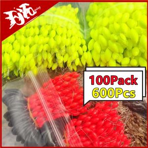 Accessories 600PCS/100Pack Fishing Float 6 In 1 String Type Seven Star Float Foam Space Bean Fishing Line Stopper Buoys Tackle Accessories