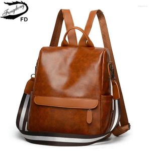 Rucksack Frauen kleine lässige einfache, weiche PU Leder Umhängetasche Frau Arbeit Ladies Vintage Dochpack