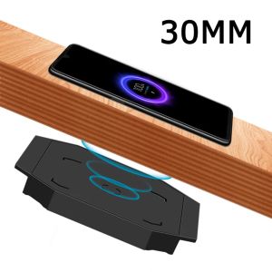 Chargers Qi Görünmez Kablosuz Şarj Cihazı Uzun Mesafe 30mm Masa Kablosuz Şarj Tabanı İPhone 11 XS MAX XR SAMSUNG S20 XIAOMI HUAWEI