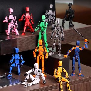 Åtgärd Figur 3D Tryckt Multi-svängda rörliga Lucky Puppet-figurer Multi-Artikulära actionfigurer, Desktop Decorations Transformation Toys