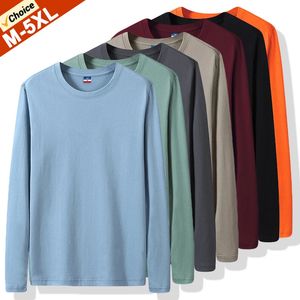 4xl 5xl plus size tshirts homens mangas compridas tops de algodão camisetas machos machos de camiseta simples camisetas íntimas 240411