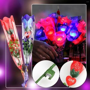 Decorative Flowers 2024 Luminous Simulation Eternity Rose Valentine's Day Romantic Flower Wedding Gifts Beautiful Cloth Creative