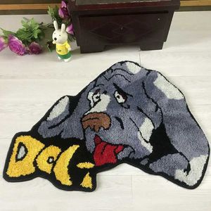 Carpet Pet Dog Rug Hand-woven Art Flocking Carpet 80x60cm Non-slip Animal Mat for Bedroom Door Mats Home Decor T240422