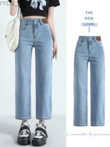 Kvinnors jeans hög midja raka ben jeans kvinnor jeans denimvaror y2k gata herrar retro hösten herr kläder östra grind 2023 koreanska kläder yq240423