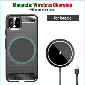 Chargers 15W Qi быстрая магнитная беспроводная зарядка для Google Pixel 8 7 6 Pro 7a для Magsafe Wireless Charger Pad Dired Magnet Case