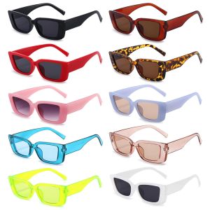 Solglasögon Rektangel solglasögon för kvinnor retro körglasögon 90 -talets vintage mode smal fyrkantig ram UV400 skydd solglasögon