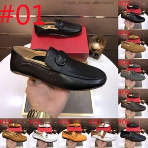 Feragamo F121Model Atmungsfreie Luxurys Marke Herren lässige Schuhe Echtes Leder Mocassin Homme Komfortable klassische Männer Designer -Kleidungsschuhe Sapato Maskulin 8r Ag4d