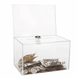 Boxes Piggy Bank Durable Acrylic Saving Money Box Transparent Piggy Bank Cube Saving Box Coins Storage Box For Coin Banknote Tirelire