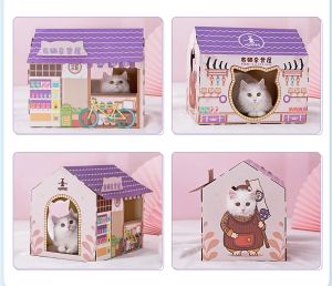 Toys Cat House Cat Stratching Post Kedi Yatak Oyuncak Kedi Kedisi Kediler için Karton Kazan