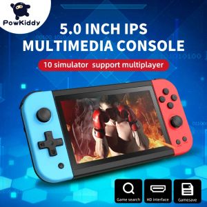 Konsole Powkiddy x51 5.0 cala IPS 800*480 Screen Retro Handheld Console obsługuje prezenty wieloosobowe HD Dioplayer Game Consol