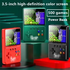 Spelare handhållen retro spelkonsol barndom klassc -spel tetris mini dubbla barn vuxna videospel spelare med power bank