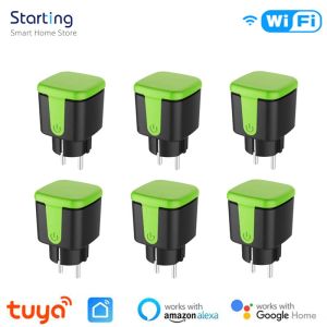 Plugs Tuya WiFi Smart wasserdichte Stecker 16A Socket Power Monitor Voice Fernsteuerung Timing -Funktion funktioniert mit Alexa Google Assistant