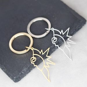 Portachia portachia clinico Simbolo del sole Keyring for Women Uomini inossidabile Talisman Gioielli a sospensione Coppia di metallo Coppia di metallo