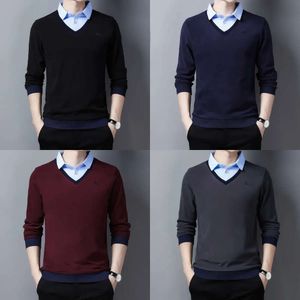 Fake Ymwmhu Two Piece Men Long Sleeve Warm Autumn and Winter Polo Shirt for Man Slim Fit Clothing Korean Tops 220408