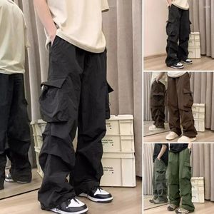 Men's Pants Men Work Trousers Stylish Cargo With Multiple Pockets Loose Fit Elastic Waist Trendy Streetwear For Hop Enthusiasts