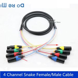 Zubehör 4 Kanal Schlangenkabel Audio XLR 3CORE -Kanonenkabel/Mikrofonkabel/Mixer Kabel/Lichtsignal Multicore Audio Signal Cable DIY