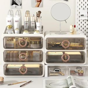 Aufbewahrungsboxen Schubladen Make -up Box Transparent Desktop Organizer Kunststoff großer Kapazität Kosmetischer Schmuckschelfenregal