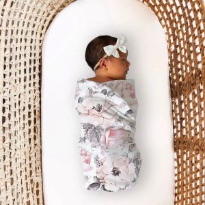 sets bebê nascido recebendo manta estampa de flor recompensa em cobertor swaddle wrap baby menina bandeira de cama infantil saco de dormir