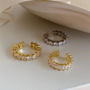 Earrings New Gold Silver Color Full CZ Crystal Ear Cuff Clip on Earrings for Women Non Pierced Fake Piercing Earcuff Jewelry