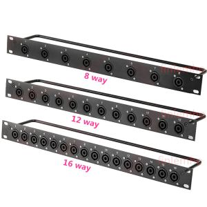 Tillbehör Rack Patch Panel 8 12 16 Way Speakon Chassis Connnector 1U Flight Case Mount för professionell högtalare Ljudkabel Male Plug