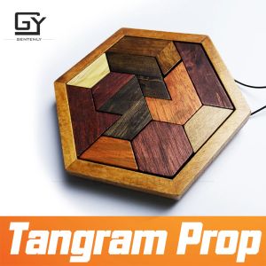 Blocks escape sala de propaganda tangram prop reale real scape game de acabamento quebra -cabeças para desbloquear a sala de câmara secreta gentilmente