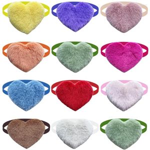 Dog Apparel 50/100pcs Heart Shape Bow Ties Bowties Neckties Small Collars Adjustable Pet Bowtie Valentine's Day Grooming Product