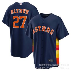 Astros Altuve#27 Alvarez#44 City Marinha bordada Jersey