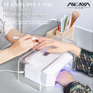 Equipamento angnya 1pcs transparente / aurora unhas travesseiro de mão descanso de manicure manicure braço de almofada de mão unha republica