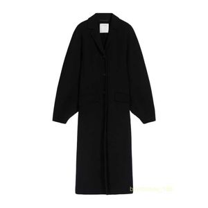 Women's Coat Cashmere Coat Luxury Coat MAX Maras Womens Pure Wool Double Layered Black Long Coat