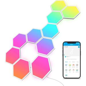 Transforme seu espaço com painéis leves rgbic hexágono LED LUZES DE WALL - WiFi Smart Home decor