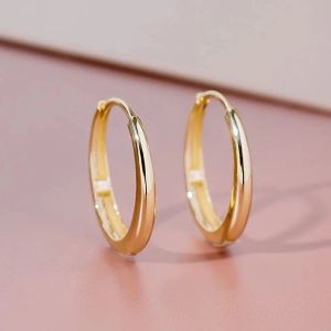 Brincos Huitan Minimalista Brincos de argola oval para mulheres Acessórios de piercing de orelhas de meninas