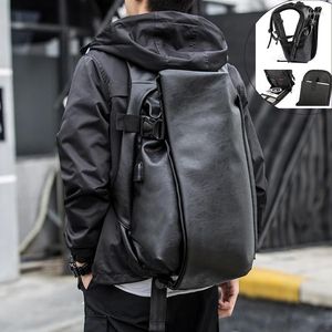 Rucksack Herren USB -Ladungsreise -Laptop 15,6 -Zoll -Leder wasserdichte Anti -Diebstahl -Rucksäcke tragen auf Tasche Mann