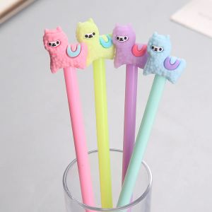 Canetas 40 PCs Kawaii Gel Gel Set Alpaca Neutro Pen Learning Office Supplies Signature Cartoon Cartoon Peijo criativo