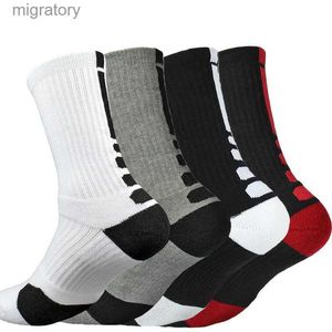 Herrstrumpor Mens Super Elite Cotton Basketball Socks Long Work Socks for Walking vandring och sportkulfyllda svampstötdämpare för män YQ240423