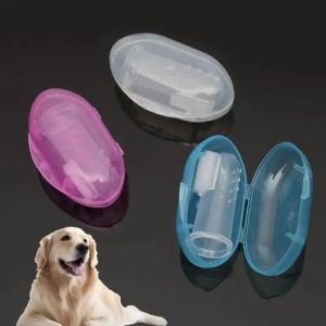 Escova de dentes 5pcs escova de dentes de dedo de estimação, atendimento odontológico fácil e eficaz para cães e gatos