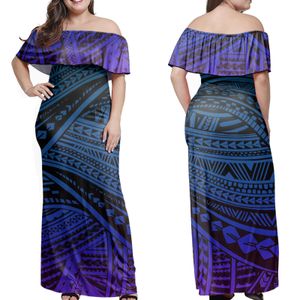 Two Piece Dress Autumn/Winter One-shoulder Polynesian dress Long skirt Plus size skirt Q240423