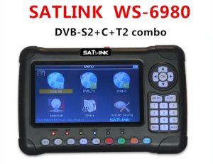 Finder Satlink WS6980 DVBS2 DVBT/T2 DVBC Combo 6980 Digital Satellite Finder 7 inch HD Screen Spectrum Analyzer constellation