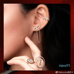 Luxury Charmörhängen Flytta varumärkesdesigner Movlig ihålig zirkonguldkedja Drop örhängen för kvinnor smyckesfest gåva
